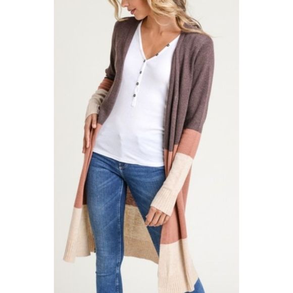 Sweaters - Colorblock Cardi
